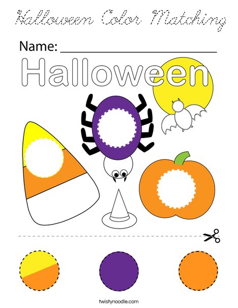 Halloween Color Matching Coloring Page