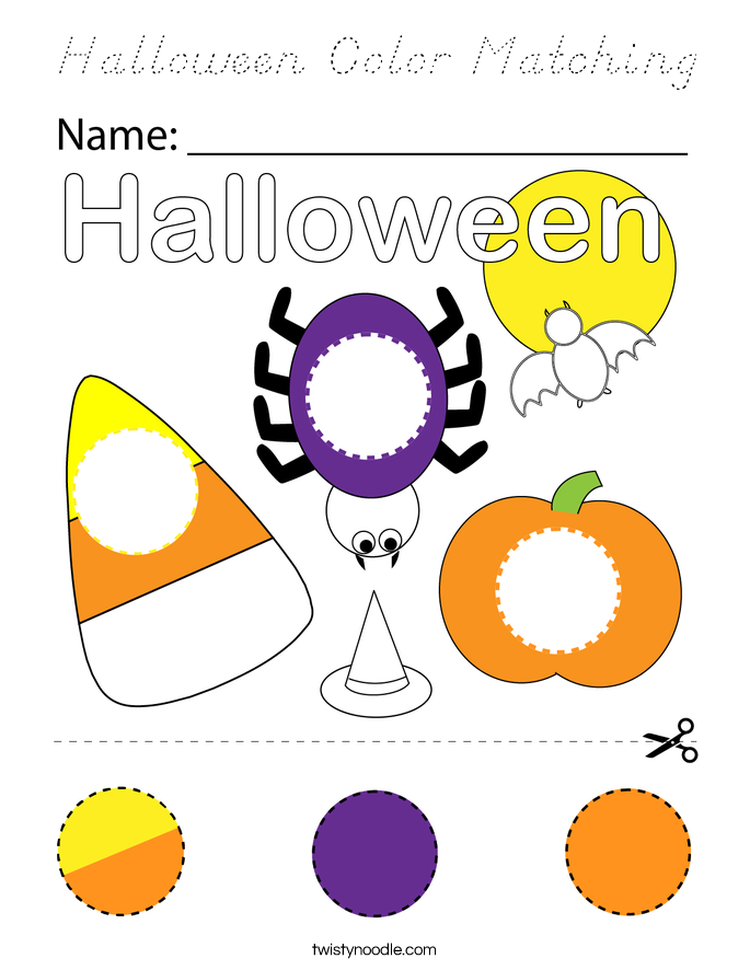 Halloween Color Matching Coloring Page