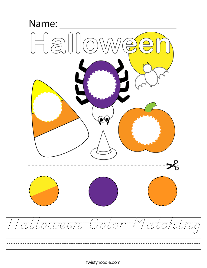 Halloween Color Matching Worksheet