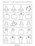 Halloween- Color the picture that is different. Coloring Page