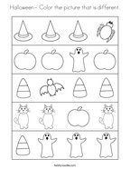 Halloween- Color the picture that is different Coloring Page