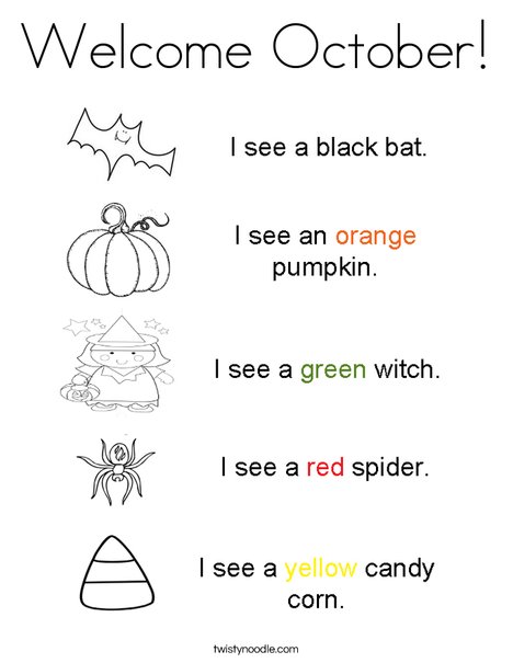 Halloween Colors Coloring Page