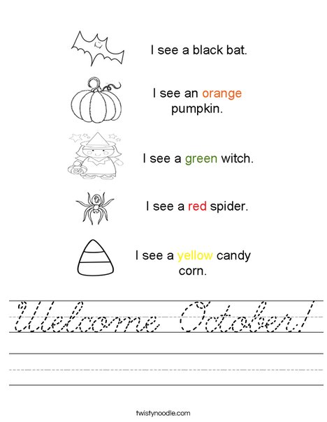 Halloween Colors Worksheet