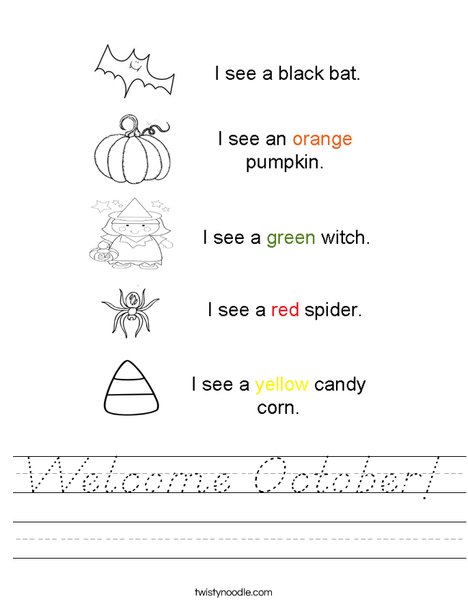 Halloween Colors Worksheet