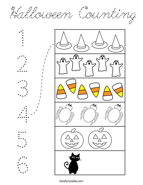 Halloween Counting Coloring Page