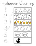 Halloween Counting Coloring Page