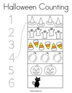 Halloween Counting Coloring Page