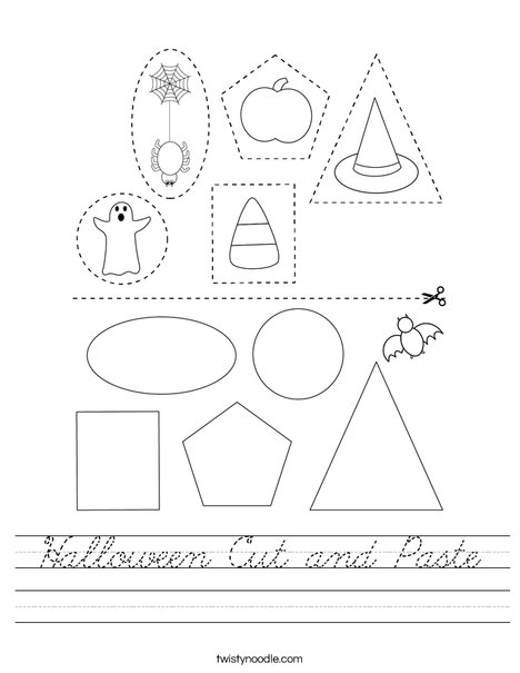 Halloween Cut and Paste Worksheet