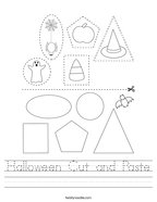 Halloween Cut and Paste Handwriting Sheet