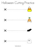 Halloween Cutting Practice Coloring Page