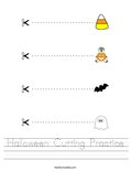 Halloween Cutting Practice Worksheet