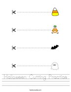 Halloween Cutting Practice Handwriting Sheet