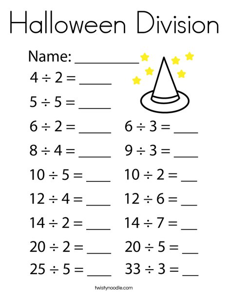halloween division coloring page twisty noodle