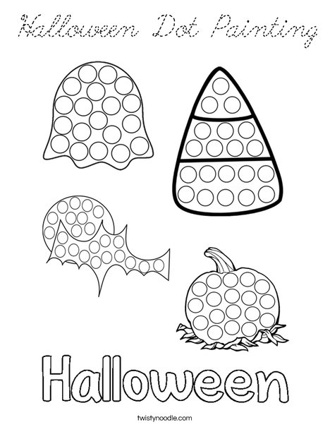 Halloween Dot Painting Coloring Page