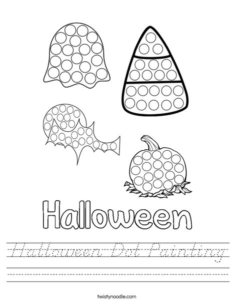 Halloween Dot Painting Worksheet