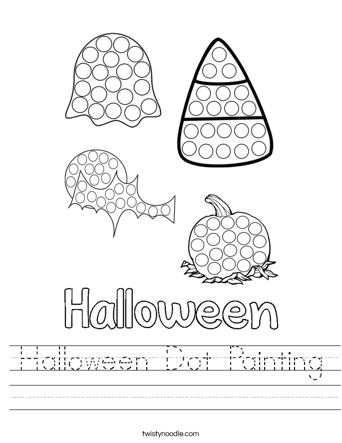 Halloween Dot Painting Worksheet