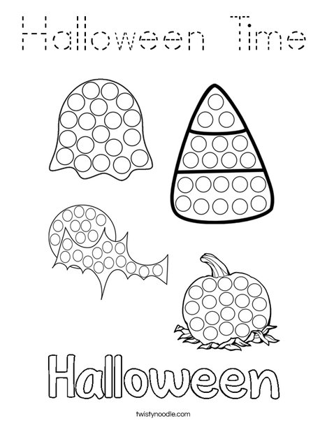 Halloween Dot Painting Coloring Page
