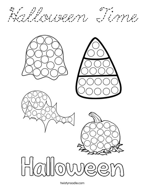 Halloween Dot Painting Coloring Page