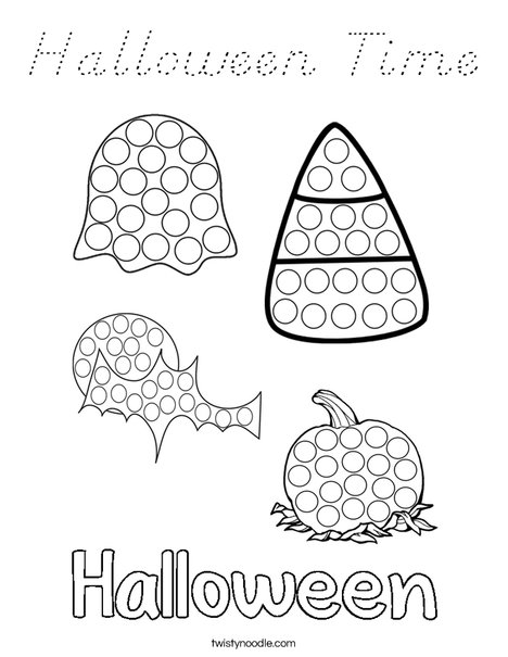 Halloween Dot Painting Coloring Page