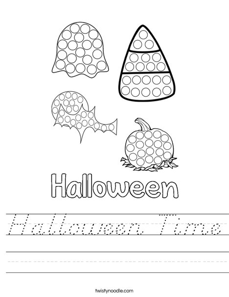 Halloween Dot Painting Worksheet
