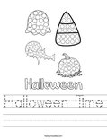 Halloween Time Worksheet