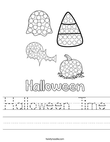 Halloween Dot Painting Worksheet