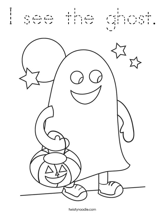I see the ghost. Coloring Page