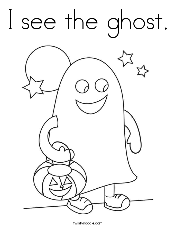 I see the ghost. Coloring Page