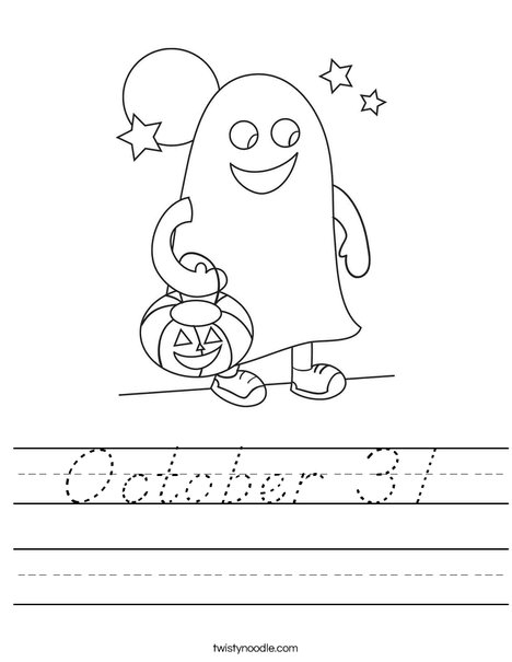 Halloween Ghost Worksheet