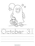 October 31 Worksheet
