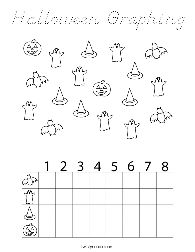 Halloween Graphing Coloring Page