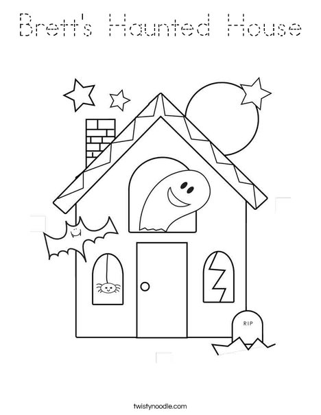 Halloween Haunted House Coloring Page