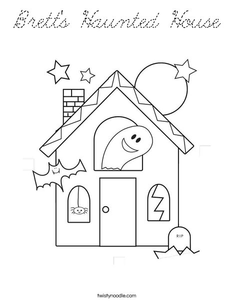 Halloween Haunted House Coloring Page