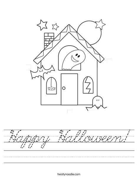 Halloween Haunted House Worksheet