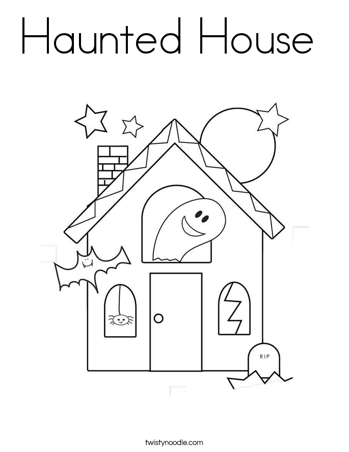 Haunted House  Coloring Page