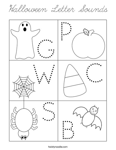 Halloween Letter Sounds Coloring Page