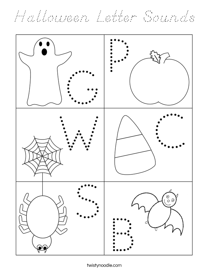 Halloween Letter Sounds Coloring Page