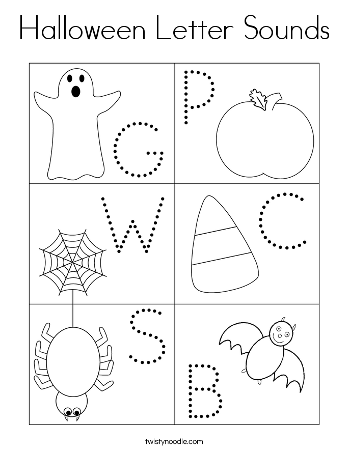 Halloween Letter Sounds Coloring Page