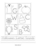 Halloween Letter Sounds Handwriting Sheet