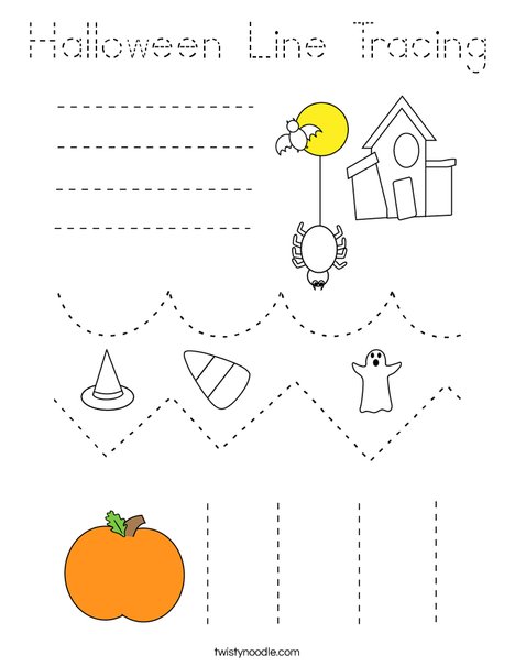 Halloween Line Tracing Coloring Page