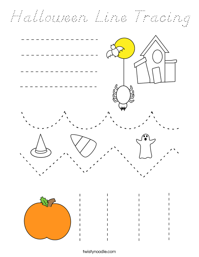 Halloween Line Tracing Coloring Page