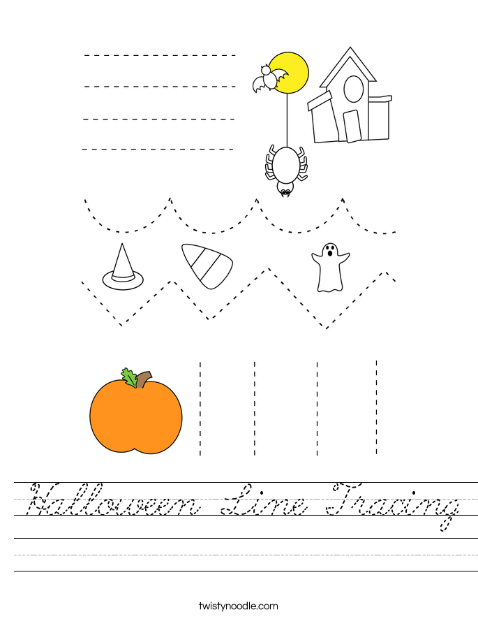 Halloween Line Tracing Worksheet