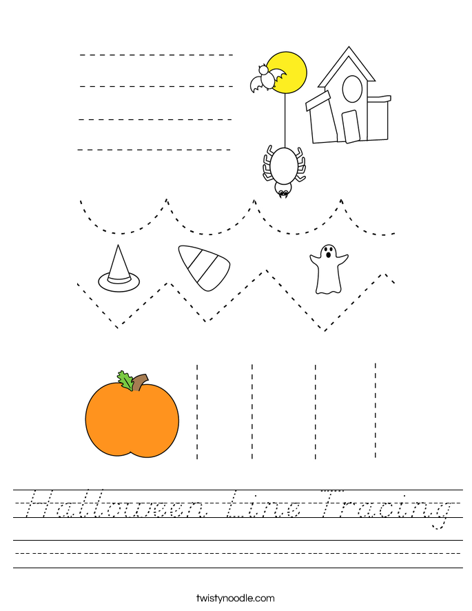 Halloween Line Tracing Worksheet