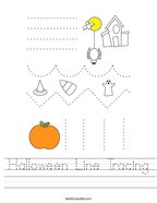 Halloween Line Tracing Handwriting Sheet