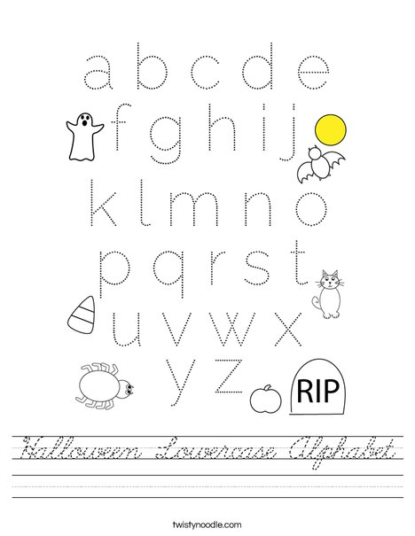 Halloween Lowercase Alphabet Worksheet
