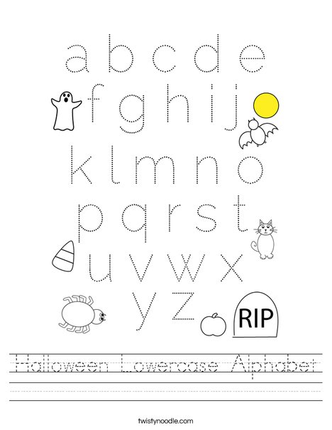 Halloween Lowercase Alphabet Worksheet