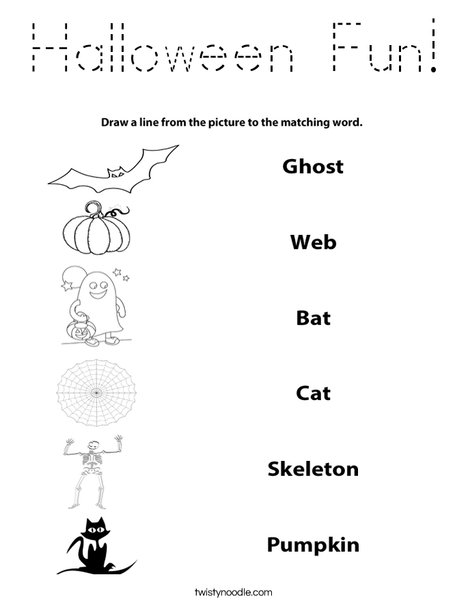 Halloween Matching Coloring Page