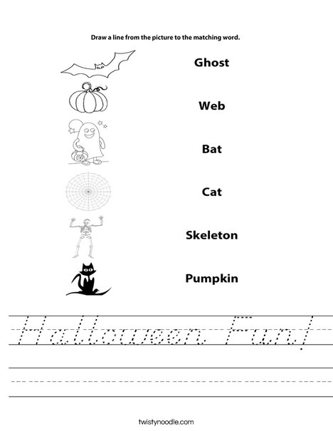 Halloween Matching Worksheet