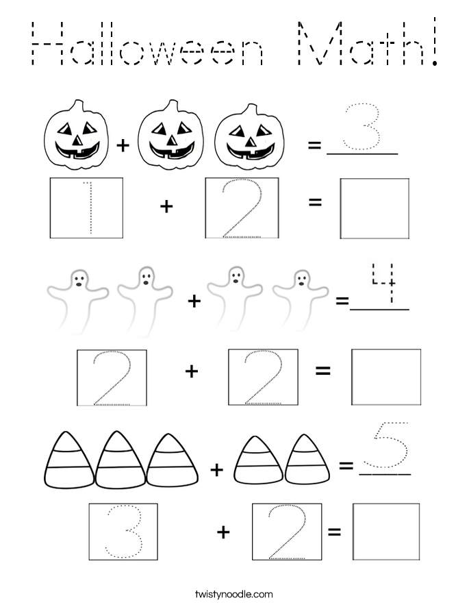 Halloween Math! Coloring Page