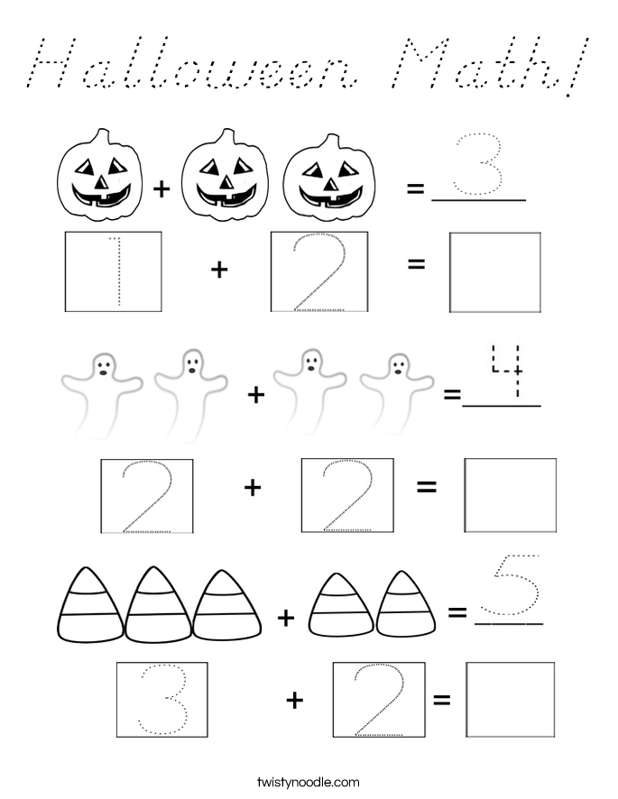 Halloween Math! Coloring Page